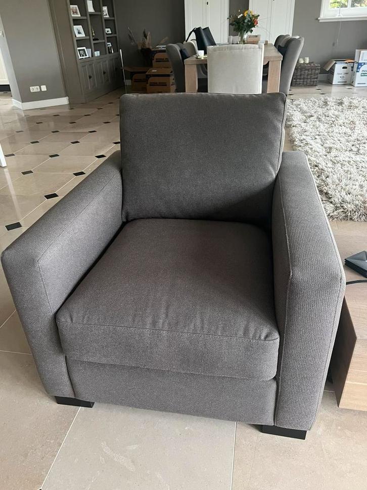 Giessenburg! Houston fauteuil lounge Premier bruin linnen, Huis en Inrichting, Fauteuils, Zo goed als nieuw, 50 tot 75 cm, 75 tot 100 cm