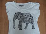 ATMOSPHERE wit t-shirt + opdruk van zwarte olifant maat 152, Gebruikt, Meisje, ATMOSPHERE, Ophalen of Verzenden