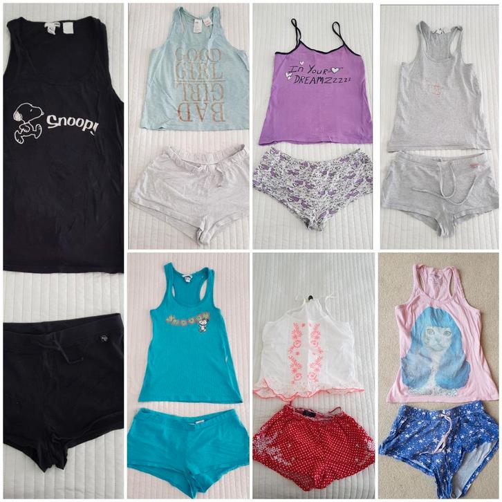 7 dames pyjama setjes hemdje korte broek maat xs en s disney, Kleding | Dames, Pyjama's, Gedragen, Maat 34 (XS) of kleiner, Verzenden