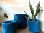Intratuin velours manden set / bloempot manden, Overige materialen, Rond, Ophalen of Verzenden, Zo goed als nieuw