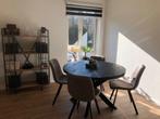 Eettafel rond zwart, Huis en Inrichting, Tafels | Eettafels, Ophalen, Rond, Zo goed als nieuw, Vier personen