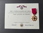 US Legion of Merit: medaille &blanco ondertekend certificaat, Verzenden, Overige soorten, Amerika, Lintje, Medaille of Wings