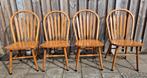 4 massief eiken eetkamerstoelen in Goede Staat, Ophalen, Gebruikt, Bruin, Vier