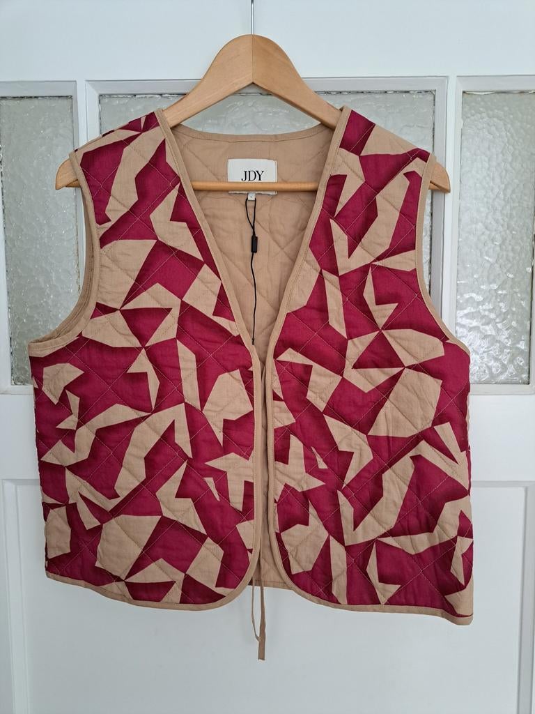 JDY Roze/Beige Gilet - Maat 40, Kleding | Dames, Bodywarmers, Maat 38/40 (M), Ophalen of Verzenden, Zo goed als nieuw, Roze