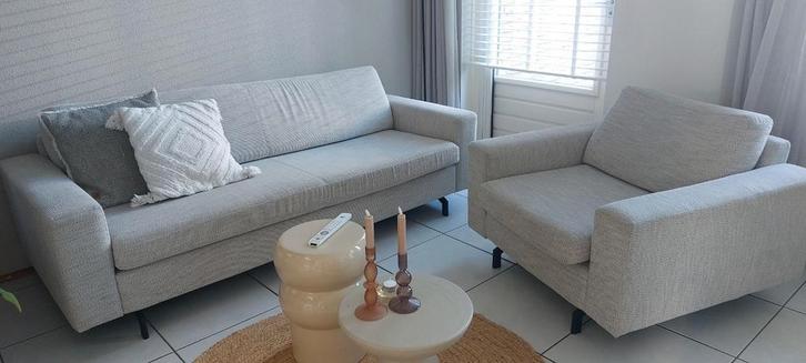 Mooi bankstel van Zuiver met fauteuil, Huis en Inrichting, Banken | Complete zithoeken, Zo goed als nieuw, Ophalen