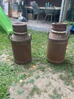 2 oude melkbussen voor €10,-, Tuin en Terras, Tuinwanddecoratie, Ophalen, Gebruikt