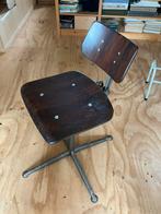 Vintage draaistoel in hoogte verstelbaar, Huis en Inrichting, Stoelen, Ophalen, Gebruikt, Bruin, Eén