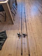 2 oldschool silstar hengels met molens., Watersport en Boten, Ophalen of Verzenden, Zo goed als nieuw, Werphengel