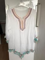 Boho Ibiza strandjurk / tuniek – jurk met crochet details  M, Maat 38/40 (M), Made in Italy, Wit, Ophalen of Verzenden