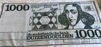 badlaken - handdoek - 1000 gulden biljet - 70 x 140 cm, Huis en Inrichting, Ophalen of Verzenden, Zo goed als nieuw, Groen, Handdoek