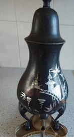 Antieke Zwarte Kraantjeskan met  Chinese Zilveren Decoratie, Antiek en Kunst, Ophalen of Verzenden