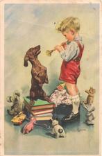 fantasie  honden tackel, Verzamelen, Verzenden, 1940 tot 1960, Gelopen, Overige thema's
