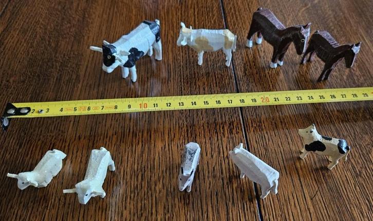 Antieke Duitse boerderijdieren uit het Ertsgebergte (9 x), Antiek en Kunst, Antiek | Speelgoed, Ophalen of Verzenden