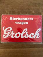 Grolsch Bierkenners Emaille Bord Nieuwstaat, Ophalen of Verzenden
