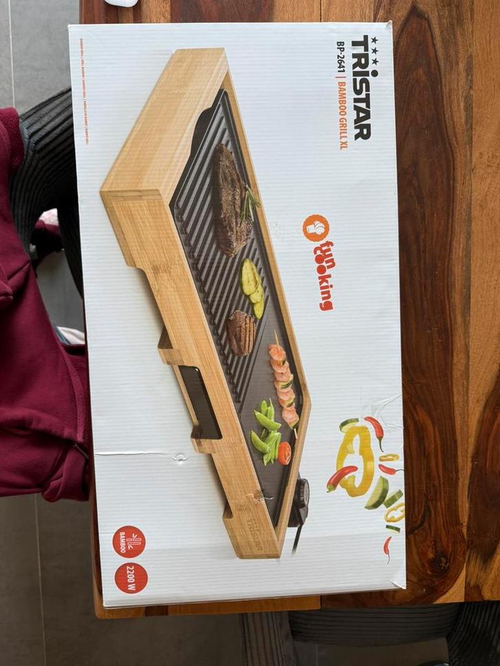 Tristar BP-2641 Bamboo Grill XL, Witgoed en Apparatuur, Gourmetstellen, Zo goed als nieuw, 4 t/m 7 personen, Ophalen of Verzenden