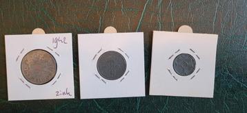 Wilhelmina oorlogsmunten 1942 - Zink beschikbaar voor biedingen