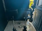 2 tafellampen met zwarte kappen, Huis en Inrichting, Lampen | Tafellampen, Minder dan 50 cm, Ophalen of Verzenden, Zo goed als nieuw