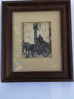 Ets - paard en wagen met visnetten - W.P. Versteeg, Ophalen of Verzenden
