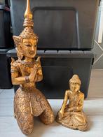 Goud kleurig Boeddha Beelden Set, Ophalen of Verzenden