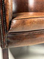 Set van 2 schapenleren clubfauteuils, Ophalen, Zo goed als nieuw, 75 tot 100 cm, Minder dan 50 cm