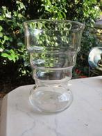 De Bazel Leerdam glas design vaas, helder, getrapte vorm, Antiek en Kunst, Ophalen of Verzenden