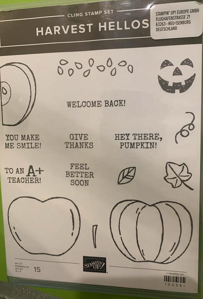 Harvest Hello Stempelset Stampin Up, Hobby en Vrije tijd, Stempelen, Nieuw, Clearstamp, Ophalen of Verzenden