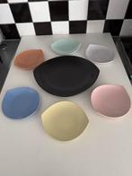 Plateel Pastel Tulipe Gebakstel gebakset de Driehoek Huizen, Ophalen of Verzenden