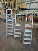 Partij van 3 stuks aluminium trap, Ophalen, Gebruikt, Trap, Opvouwbaar of Inschuifbaar