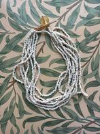 Vintage off-white multi-streng choker/ketting met rocailles, Ophalen of Verzenden, Zo goed als nieuw, Wit, Overige materialen