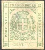 Yv. 7 Postzegel Modena: Staatswapenschild 1859 [ongebruikt]., Ophalen of Verzenden, Postfris
