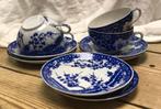 Kop (4) en schotels (6) porselein blauw wit kersenbloesem, Antiek en Kunst, Antiek | Porselein, Ophalen