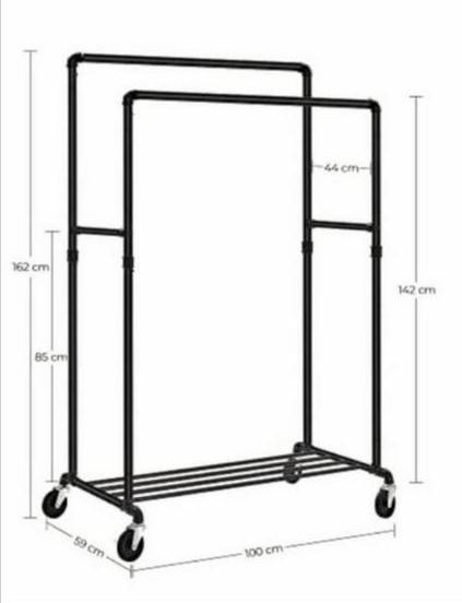 Songmics Heavy Duty Clothes Rack- Black Industrial design, Kleding | Dames, Kledingrekken, Zo goed als nieuw, Ophalen of Verzenden