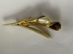 Vintage Broche met tijgeroog en parel, Ophalen of Verzenden, Overige materialen, Broche