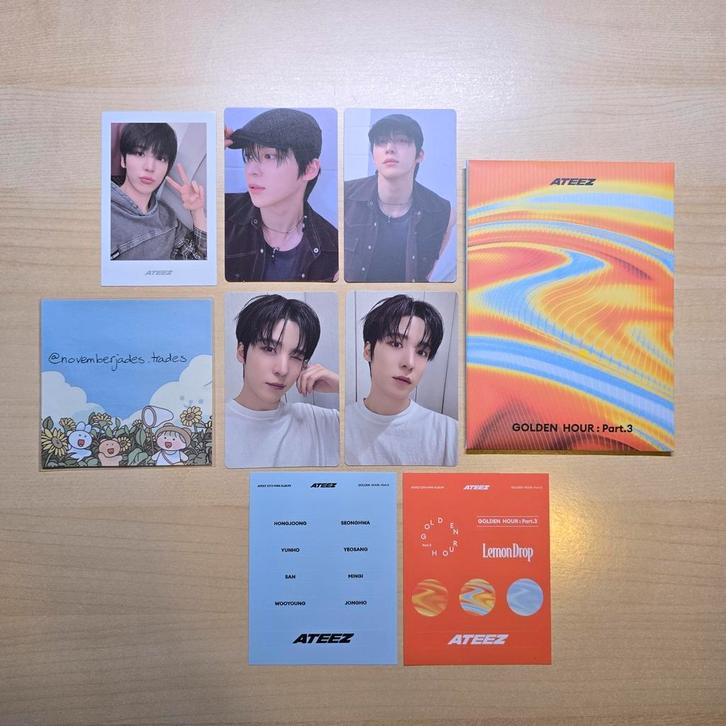[SET] ATEEZ Golden Hour pt3 Poca album (Yunho inclusions), Verzamelen, Muziek, Artiesten en Beroemdheden, Zo goed als nieuw, Foto of Kaart