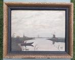 Klein schilderij landschap gesigneerd 1937, Antiek en Kunst, Kunst | Schilderijen | Klassiek, Ophalen of Verzenden