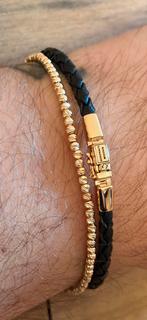 Armband | Goud | 14 karaat | Uniseks, Verzenden, Zwart, Nieuw, Met bedels of kralen