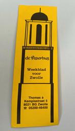 Sticker de Peperbus Weekblad voor Zwolle, Ophalen of Verzenden, Nieuw, Bedrijf of Vereniging
