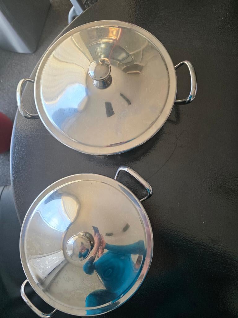 Alessi RVS dekschalen set 1,6L & 2,25L, Overige materialen, Ophalen of Verzenden, Overige stijlen, Schaal of Schalen