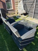 Tuinset - 2 stoelen en tafeltje - Gebruikt, Gebruikt, Bijzettafel, Wicker, Tuinset