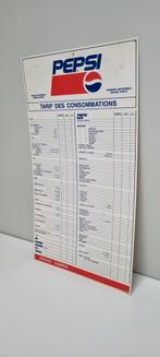 Reclamebord plaat prijslijst Pepsi cola reclame item, Verzamelen, Ophalen of Verzenden, Gebruikt, Reclamebord