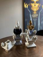 Heinen Delftsblauwe tulpenvazen, stapelgekte, 7-delig, Blauw, Aardewerk of Porselein, Ophalen of Verzenden, Zo goed als nieuw