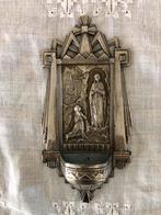 Verzilverd Antiek Wijwaterbakje Lourdes - made in France, Ophalen of Verzenden