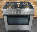 🔥Luxe Boretti Fornuis 80cm RVS 1 grote oven 5 pits, Witgoed en Apparatuur, Fornuizen, 60 cm of meer, Ophalen of Verzenden, Zo goed als nieuw