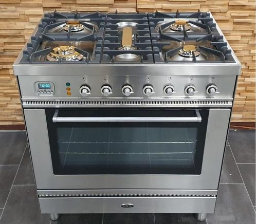 🔥Luxe Boretti Fornuis 80cm RVS 1 grote oven 5 pits, Witgoed en Apparatuur, Fornuizen, Zo goed als nieuw, Vrijstaand, Gas, 5 kookzones of meer