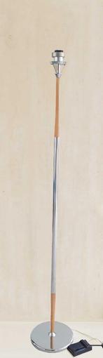 Vloerlamp uplight chroom/hout combi lampenkap ontbreekt, Ophalen, Gebruikt, Vloerlamp, 150 tot 200 cm