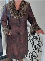 Nieuwe unieke Echt lederen lange lammy coat mt 40 gevoerd, Ophalen of Verzenden, Nieuw, Maat 38/40 (M), Bruin