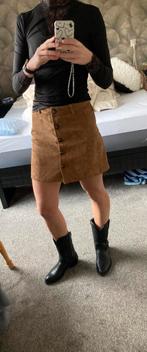 Leuke ribbelstof rok, Verzenden, Zo goed als nieuw, Maat 36 (S), Bruin