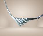Zeldzame MOSER&PFEIL modernist design ketting vaste hanger!, Met hanger, Verzenden, Zo goed als nieuw, X