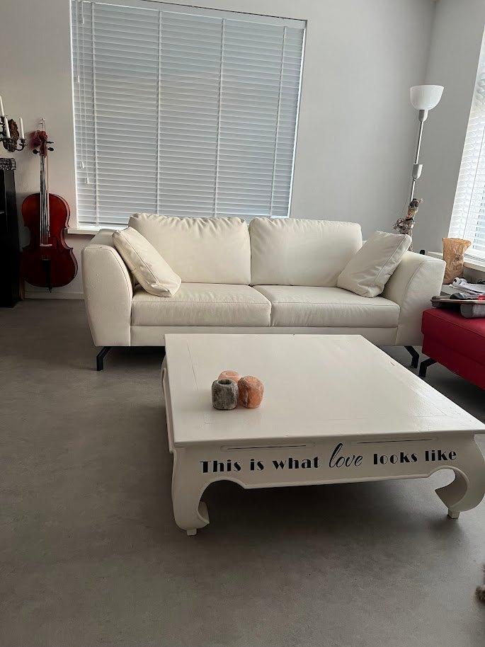 Salon tafel Wit Opium 100x100 cm, Huis en Inrichting, Tafels | Salontafels, Gebruikt, Minder dan 50 cm, 100 tot 150 cm, 100 tot 150 cm