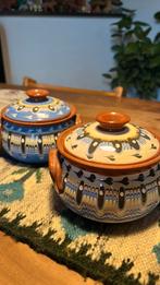 Bulgaars rode klei aardewerk potten met deksel, Ophalen of Verzenden